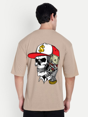 SCOTT FINCHER Graphic Print Men Round Neck Beige T-Shirt