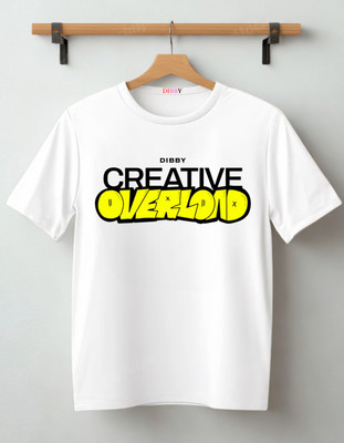 DIBBY Printed Men Round Neck White T-Shirt