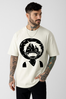 Be Crazyy Printed Men Round Neck White T-Shirt