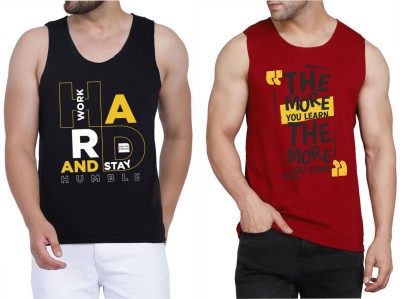 Restore Typography Men Scoop Neck Black, Multicolor, Red T-Shirt