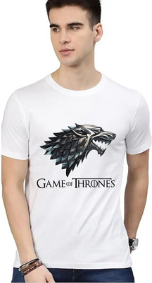 selay Printed Men Round Neck White T-Shirt