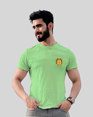JP Creation Printed Men Round Neck Light Green T-Shirt
