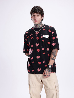 Kook N Keech Printed Men Round Neck Black T-Shirt