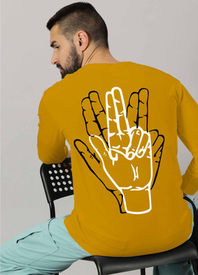 AUSK Printed Men Round Neck Yellow T-Shirt