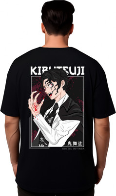 nowkart Graphic Print Men Round Neck Black T-Shirt