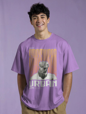 PS ENTERPRISES Printed Men Round Neck Purple T-Shirt