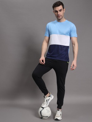 InkTees Solid Men Round Neck Light Blue T-Shirt