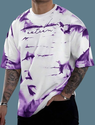 EcomWave Printed Men Round Neck White T-Shirt