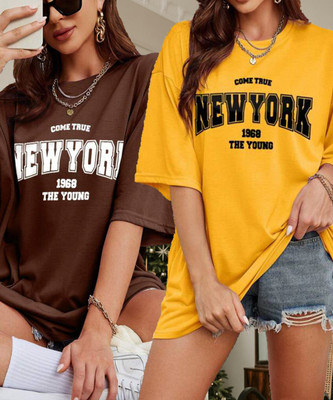 SILVANUS Printed Women Round Neck Multicolor T-Shirt