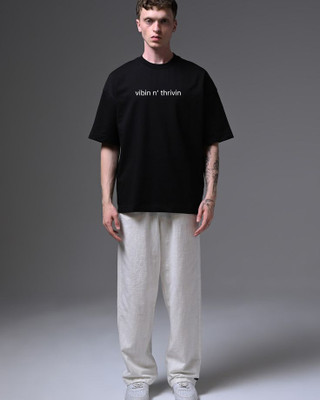 Stitchmeashirt Printed Men Round Neck Black T-Shirt