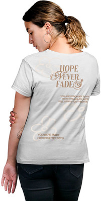 Fighterhero Printed Women Round Neck White T-Shirt
