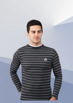 Tiki Tees Striped Men Round Neck Multicolor T-Shirt