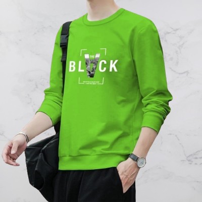 RK CLOTHING Printed, Typography Men Round Neck Light Green T-Shirt