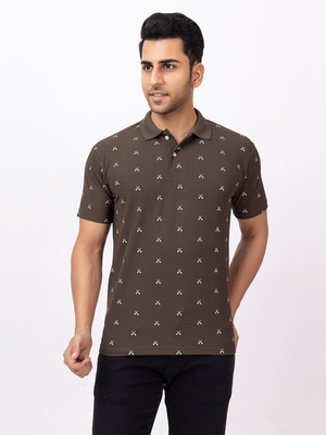 EMERALD APPAREL TRADING Printed Men Polo Neck Light Green T-Shirt