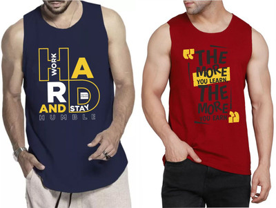 Restore Printed Men Scoop Neck Blue, Maroon, Multicolor T-Shirt