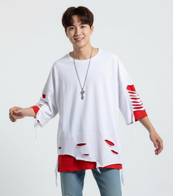 A2R FASHION Solid Men Round Neck White T-Shirt