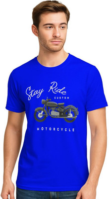 DGC Printed Men Round Neck Blue T-Shirt