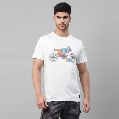 ROYAL ENFIELD Graphic Print Men Round Neck White T-Shirt