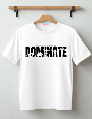 DIBBY Abstract Men Round Neck White T-Shirt