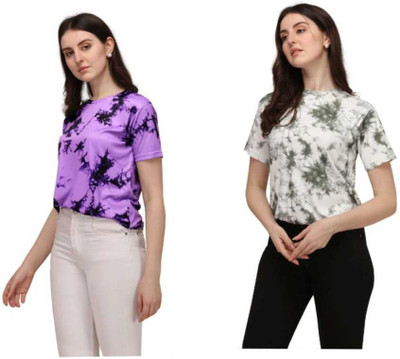 Apache Printed Women Round Neck Multicolor T-Shirt