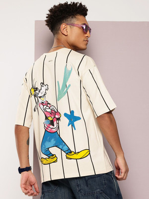 Kook N Keech Disney Printed Men Round Neck Gold T-Shirt