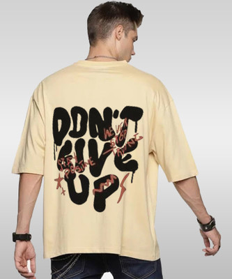 METRONAUT Printed Men Round Neck Beige T-Shirt