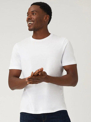 RULEDBYSUN Solid Men Round Neck White T-Shirt