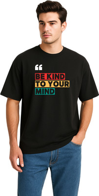 Be Collardo Printed Men Round Neck Black T-Shirt