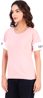 Trike Solid Women Round Neck Reversible Multicolor T-Shirt