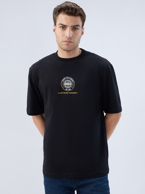 KILLER Printed Men Round Neck Black T-Shirt