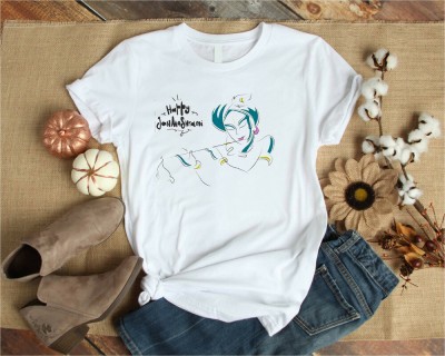 HamsaMART.com Printed Men Round Neck White T-Shirt