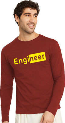 OrrganicChics Typography Men Round Neck Maroon T-Shirt