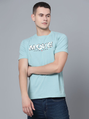 CANTABIL Printed Men Round Neck Blue T-Shirt