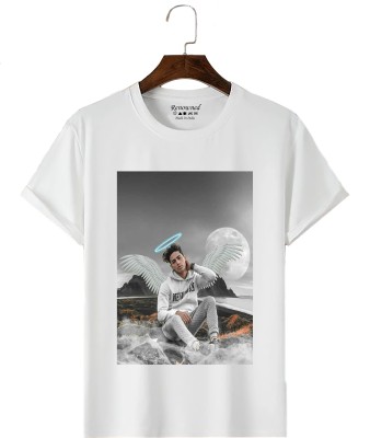 Renowned Printed Men Round Neck White T-Shirt