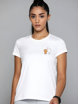 SZN Graphic Print Women Round Neck White T-Shirt