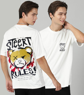 Diversify Printed Men Round Neck White T-Shirt