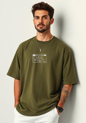 UrGear Graphic Print Men Round Neck Green T-Shirt