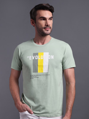 METRONAUT Printed Men Round Neck Light Green T-Shirt