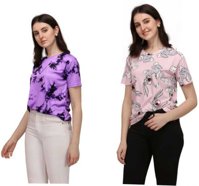 Apache Printed Women Round Neck Multicolor T-Shirt