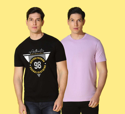 WOOSTRO Typography Men Round Neck Multicolor T-Shirt