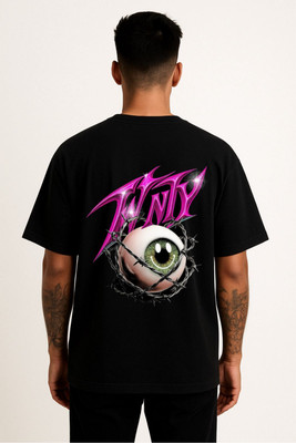 See Yaah Graphic Print Men Round Neck Black T-Shirt