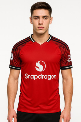 YUTU Printed Men Polo Neck Red T-Shirt