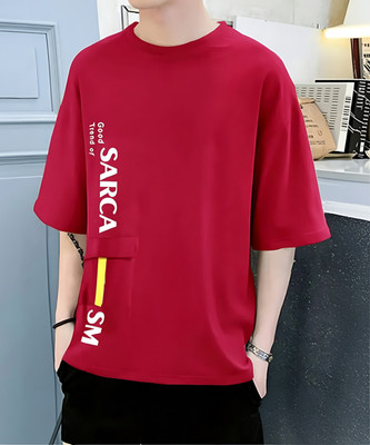 Autna Striped Men Round Neck Red T-Shirt