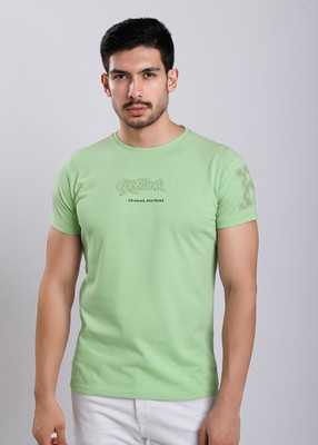 HIGHTRIBE Printed Men Round Neck White T-Shirt