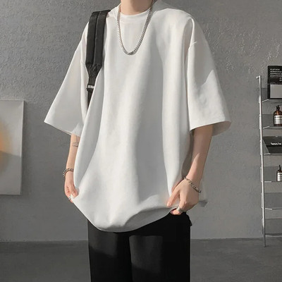 SHABIB Solid Men Round Neck White T-Shirt