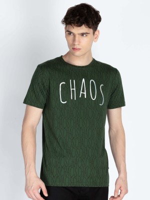 Status Quo Printed Men Round Neck Green T-Shirt