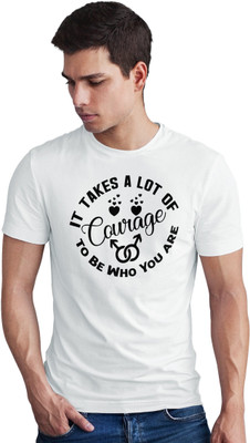 Seek Buy Love Printed Men Round Neck White T-Shirt
