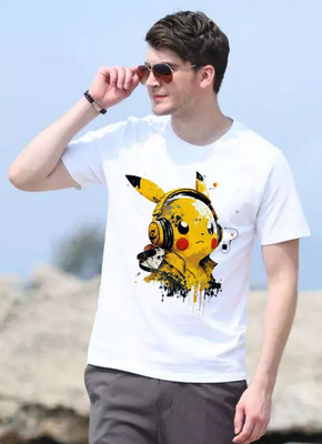Aditi Fashion Printed, Typography Men Round Neck White T-Shirt