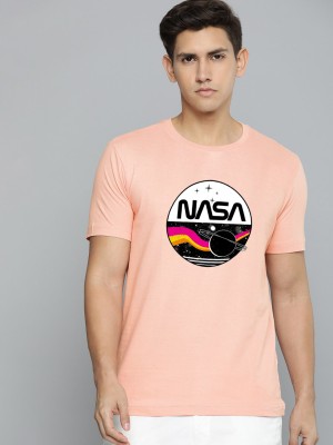 Jack Paris Printed Men Round Neck Pink T-Shirt