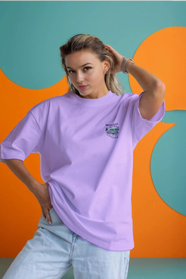 Moda Rapido Printed Women Round Neck Purple T-Shirt